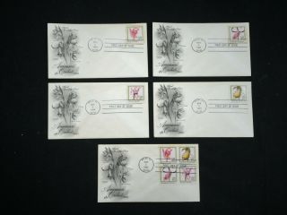 Set 5x America Orchids 1984 Fdc First Day Issue Covers 515