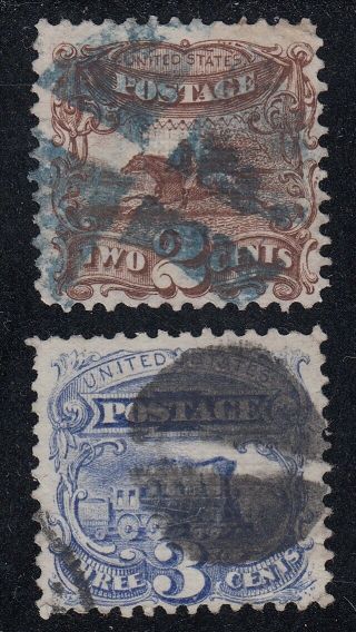 Tdstamps: Us Stamps Scott 113 114 (2) Pictorials Cv$105.  50