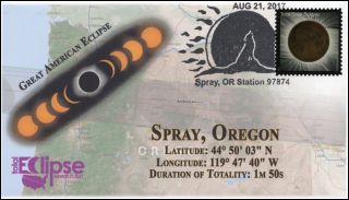 17 - 238,  2017,  Total Solar Eclipse,  Spray Or,  Event Cover,  Pictorial Cancel,