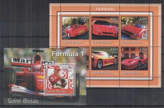 H291.  Guinea - Bissau - Mnh - Transport - Sport Cars - Ferrari - Formula 1