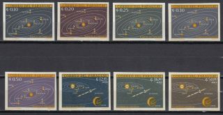 K8 Paraguay Set Of 8 Space Stamps Imperf.  Mnh