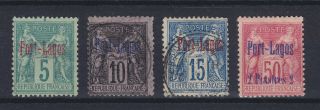 Port Lagos Greece French Post 1893,  Yvert 1 - 3,  5 / € 340,  -