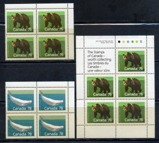 Canada Corner Blocks And Booklet Pane Mammals Series Mnh L M0044