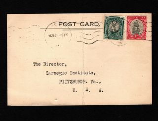 Opc 1938 South Africa Pc To Usa Durban Corporation Perfin " Dc " Fold 37048