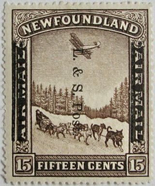 Newfoundland 211: F/vf Mh 15 - Cents Land & Sea Post Overprint