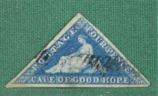 Cape Of Good Hope Triangle South Africa Stamp 4d Blue Sg 6 (b5)