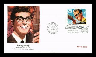 Dr Jim Stamps Us Buddy Holly Rock N Roll First Day Cover Fleetwood