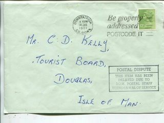 Great Britain Cover To Isle Of Man 1981,  Delayed By Postal Dispute