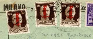 Italy Italian RSI 1944 Postal History Rare Red Brown Overprints CERTIFIED RRRR 2