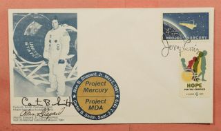 1979 Astronaut Alan Shepard,  Pilot Carter Smith Signed Project Mercury Cachet