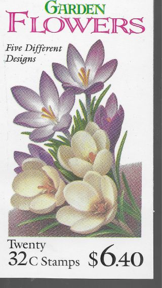 Scott 2997a Us Booklet Garden Flowers 20 X 32 Cent Nh