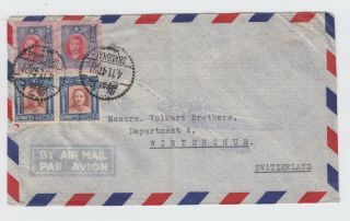 Attractive 1947 Shanghai China Commercial Cover To Switzerland Air Mail