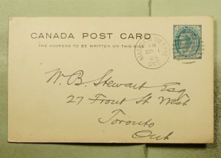 Dr Who 1903 Canada Niagara On The Lake Fancy Cancel Postal Card E66606