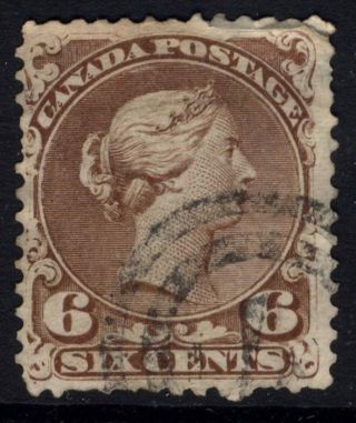 Canada Sg 59b Cat £65 6d Blackish Brown Large Head Type