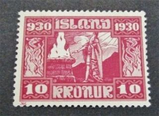 Nystamps Iceland Stamp 166 Og H $50
