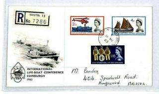 Gb International Lifeboat Conference Edinburgh 1963 Fdc {samwells} Ct37