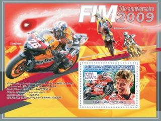Fim Motor Sports Stoner Ducati Motorcycles S/s Guinea 2008 Mi.  Bl.  1572 Gu08102a