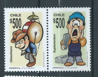 Chile 2008 Traditional Crafts Newspaper Vendor Musitian Mnh Pair