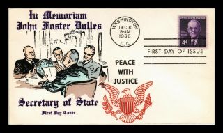 Us Cover John Foster Dulles Memoriam Fdc Overseas Mailer Cachet