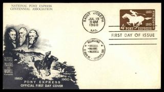 Mayfairstamps Us Fdc 1960 Pony Express Stationery Centennial Association First D