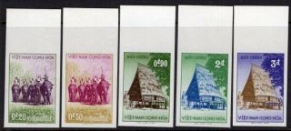 South Vietnam,  Sc.  63 - 67,  Hunters & Mountain Dwelling Set Of 5 Imperforated.  Mnh