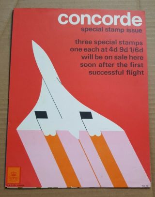 1969 General Post Office Stamp Advertising Poster A4 Size Concorde Special Stamp