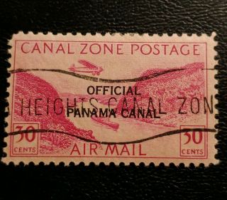 Panama Canal Zone Postage Stamp,  Scott Co11,  Type 2 Variety.