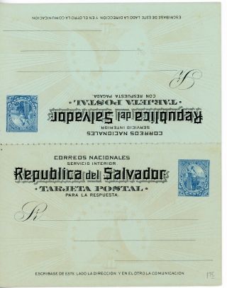 Salvador - - Postal Stationary Post Card Attached Reply
