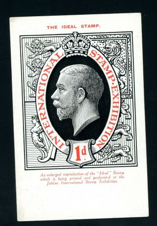 1912 Ideal Stamp Postcard Red/black Front/white Back (o023)