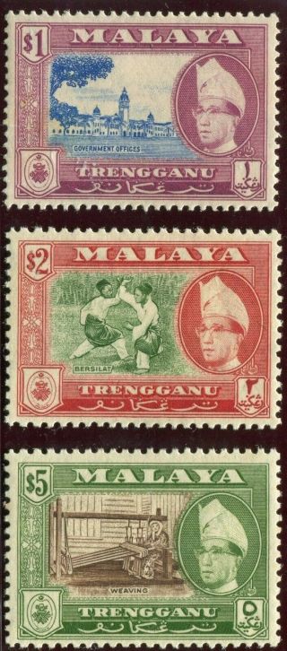 1957/62 - Malaysia,  Trengganu - £1,  $2 And $5,  Umm