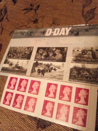 D Day Royal Mail Stamps Presentation Pack,  12 Extra Stamps Signed Post