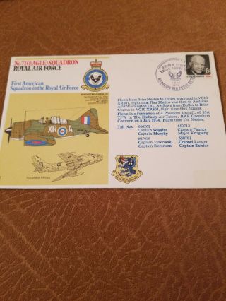 Us Stamps Raf Flown Cover: 1974 No.  71 Eagle Squadron Vc10 And Phantom Flown