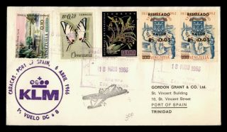 Dr Who 1966 Venezuela First Flight Klm Caracas To Port Of Spain Trinidad E71894