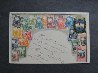1905 Argentina Zieher Embossed Stamp Postcard,  5c,  1c Italy See Both Sides