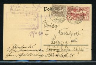 Upper Silesia (oberschlesien) Postal History: Lot 46 1922 To Leipzig Forwarded