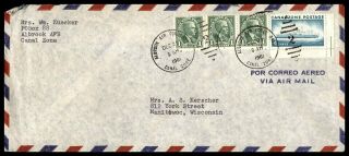 Mayfairstamps Us 1961 Canal Zone Albrook Air Force To Manitowoc Airmail Cover Ww
