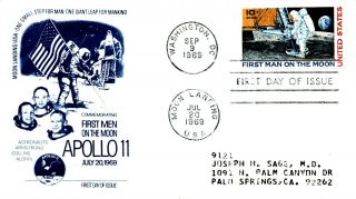 Advertising Cover 1st Moon Landing Fdc 10c Space Stamp Sc C76 - Eli Lilly & Co.