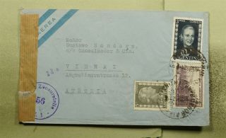 Dr Who 1952 Argentina Airmail To Austria Censored Eva Peron E71160