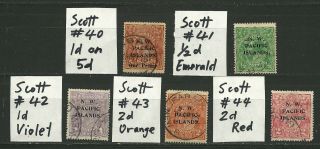 Nwpi Northwest Pacific Islands Overprints 1918 - 22 Scott 40 1d/5d,  41,  42,  43,  44