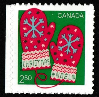 Canada 3136 Christmas Warm And Cozy Mittens $2.  50 Single (from Booklet) Mnh 2018