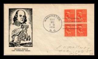 Dr Jim Stamps Us Benjamin Franklin.  5c Second Day Cover South Block