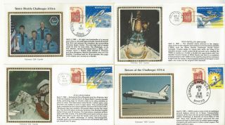 Sss: 4 Pcs Colorano Silk Fdc 1983 18c Sts - 6 Challenger Space Shuttle Sc 1912 - 19