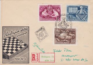 Stamps 1950 Hungary Magyar Chess First Day Cover Postal History