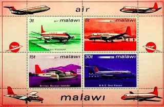 Malawi Africa Air Airplane Vickers Viscount Britten Norman Islander Sheet