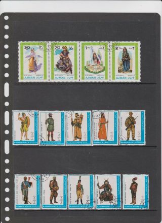 110,  Thematic Postage Stamps On Costumes From Countries A - H All Different.