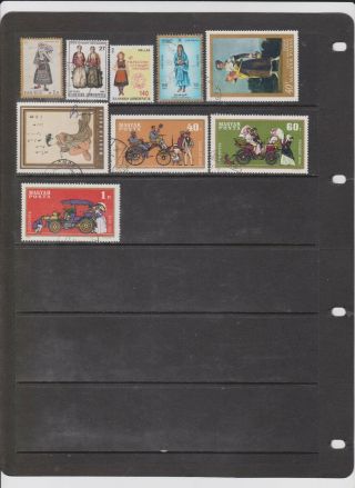 110,  Thematic Postage Stamps on Costumes from Countries A - H all Different. 5