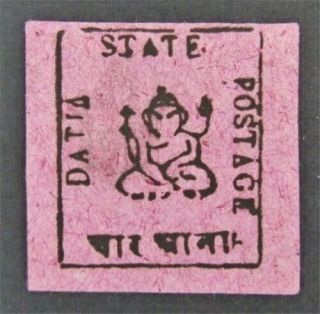Nystamps British India Feudatory States Duttia Stamp 13 Ngai H $780