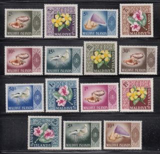 Maldives 1966 Birds,  Shells And Flowers Sc 172 - 186 Never Hinged