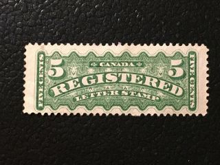 Mng Sc F2 5c Dark Green Registered Letter Stamp,  1876
