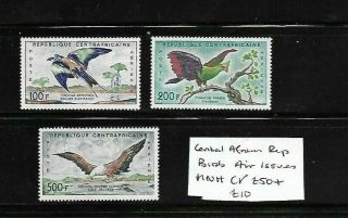 Central African Republic Birds Air Issues Mnh Cv £50,